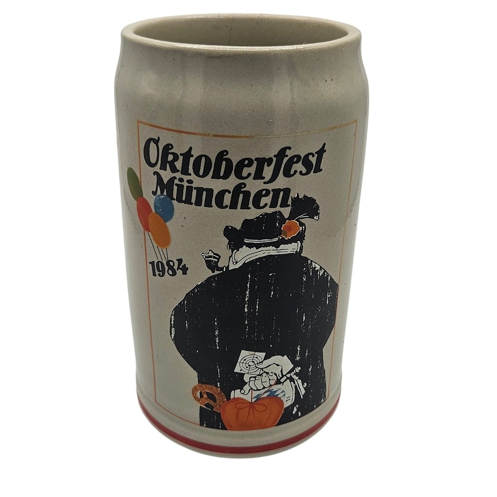 Rastal Oktoberfest Munchen 1984 Beer Stein 1L Emil Sogor Graphic Germany Mug